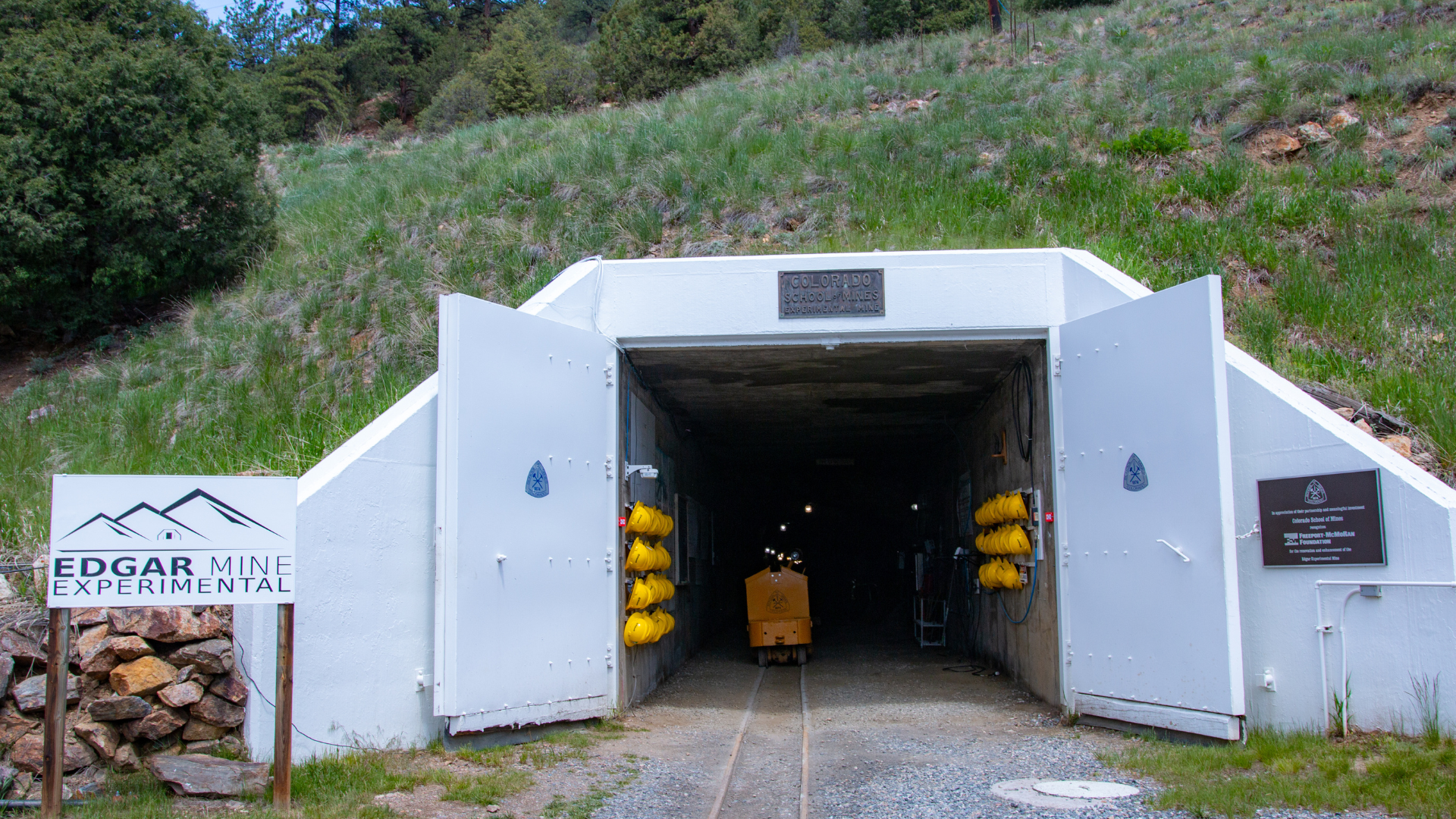 The exterior entrance to Edgar Experiential Mine