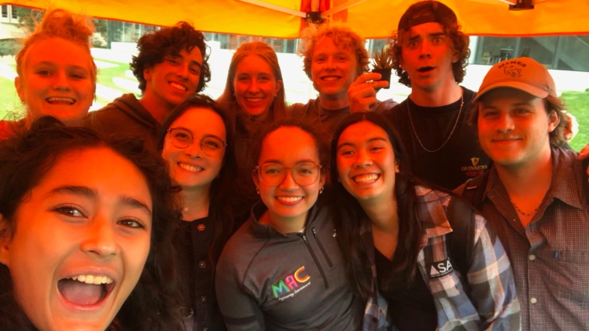 MAC students take a selfie at Oktoberfest