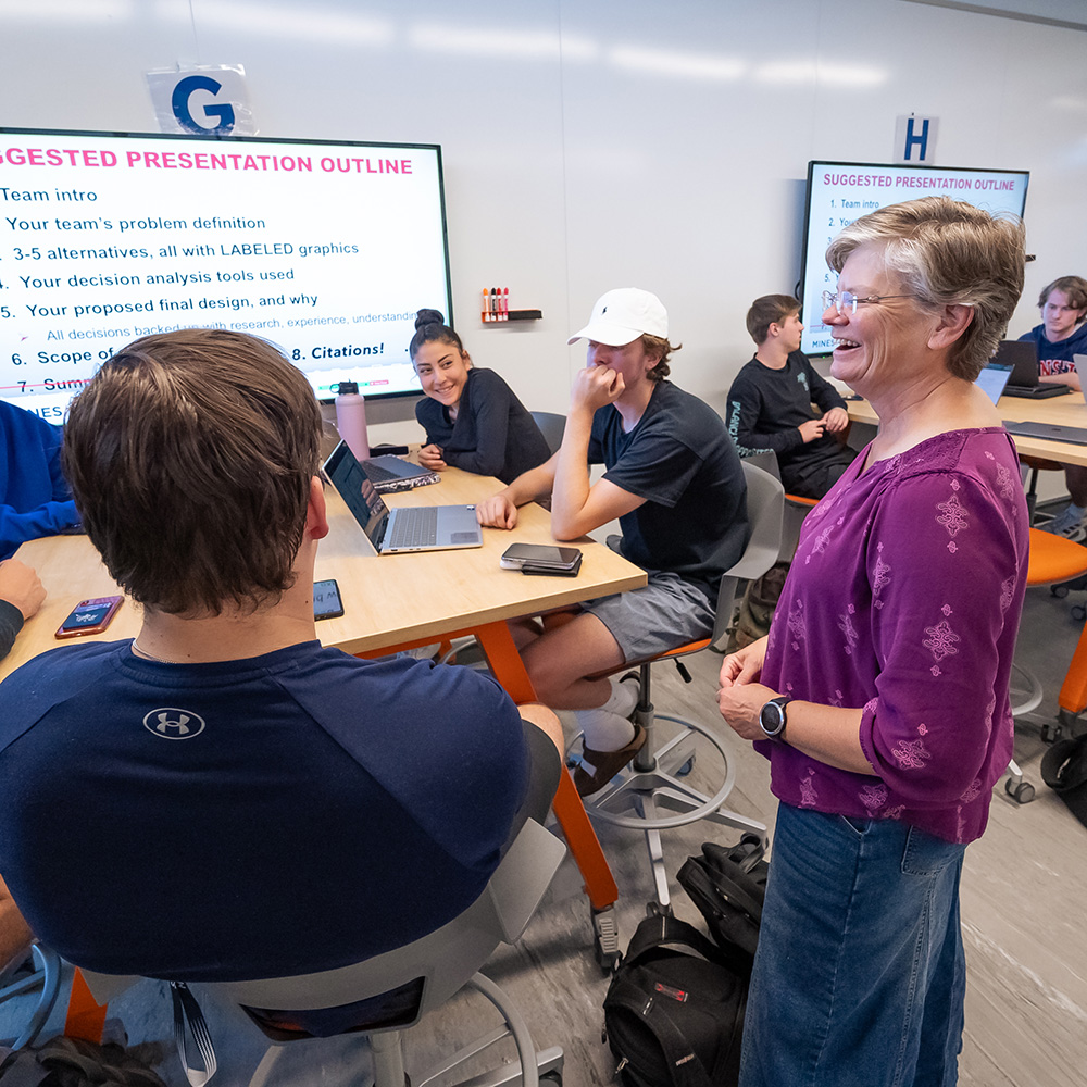 Students and professor in a classroom