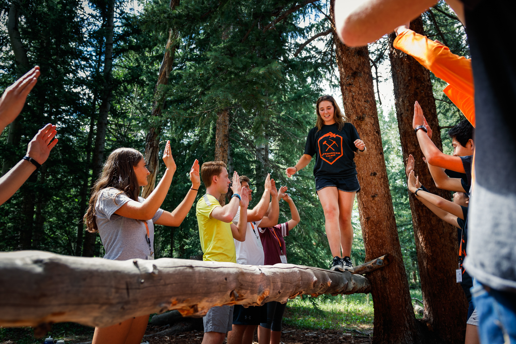 A student participates in Oredigger camp activities.