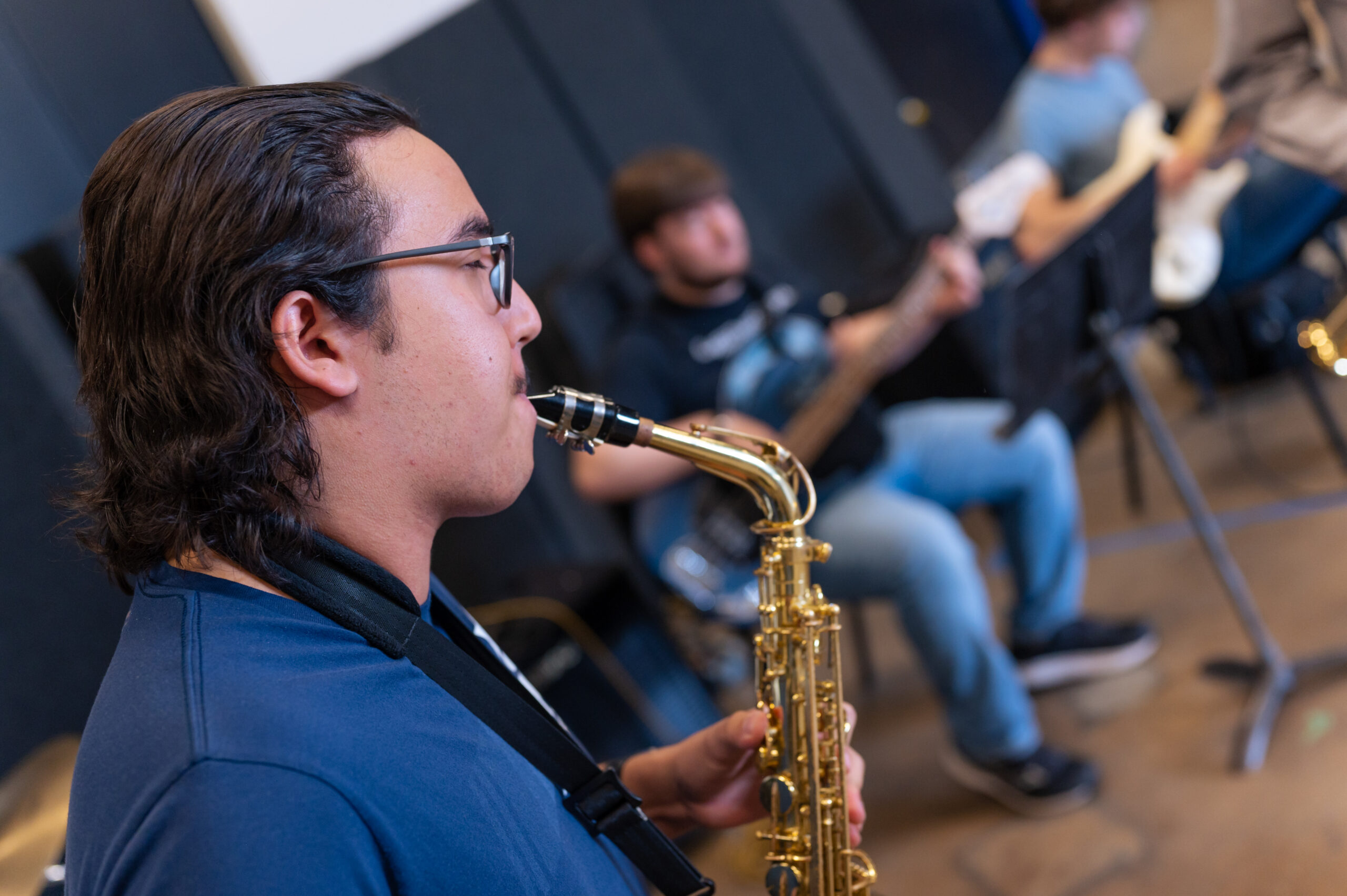 Student performing in Mines Jazz Program.